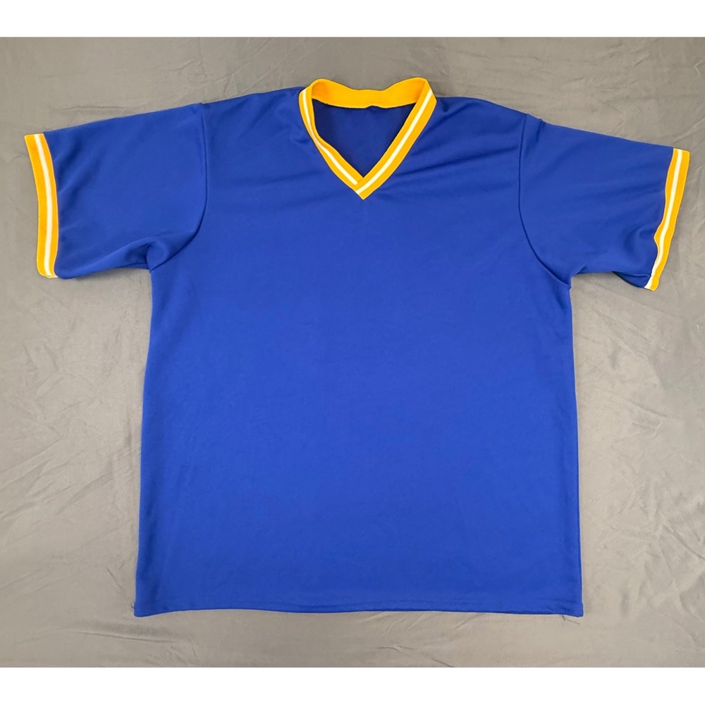 Vtg‎ Seattle Mariners Colors Mens 3XL Royal Blue V-Neck Jersey Shirt Made in USA